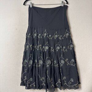 Jones NY Silk Floral Maxi Skirt sz 8 Indie Boho Fairy Grunge Cottage Moody